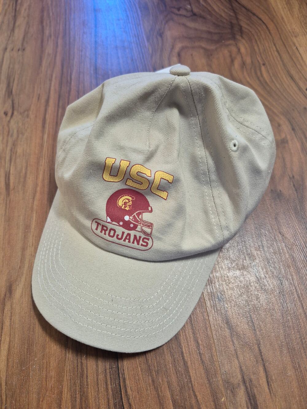 USC Trojans Hat Cap Snap Back Mens One Size Beige NCAA Football Helmet s4